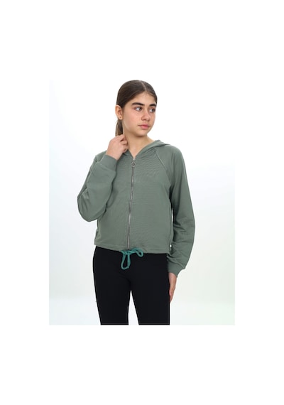 Toontoy Kız Çocuk Kapüşonlu Fermuarlı Reglan Kol Örme Hırka - Beli Ayarlanabilir Kordonlu & 2 İplik Yeşil Toontoy Kız Çocuk Kapüşonlu Fermuarlı Reglan Kol Örme Hırka - Beli Ayarlanabilir Kordonlu & 2 İplik Yeşil