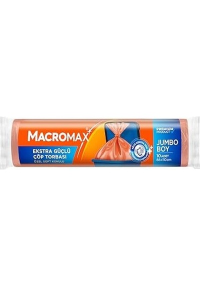 Macro Max Ekstra Güçlü Çöp Torbası Boy 88x110 Cm , Soft Kokulu 10 Adet