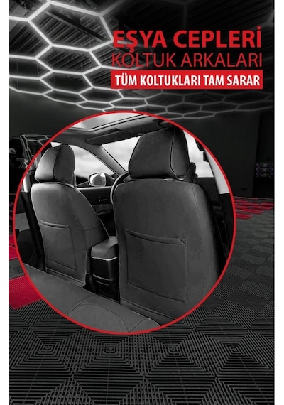 Opel Grandland 2017 Ve Sonrası Uyumlu Jetdrive Serisi Siyah Oto Koltuk Kılıfı