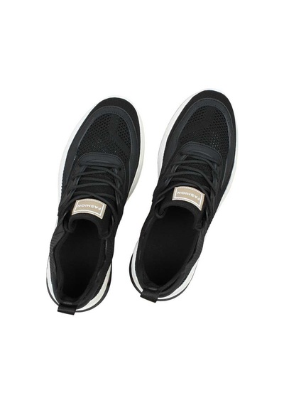 Erkek Siyah Bağcıklı Kalın Tabanlı Sneaker