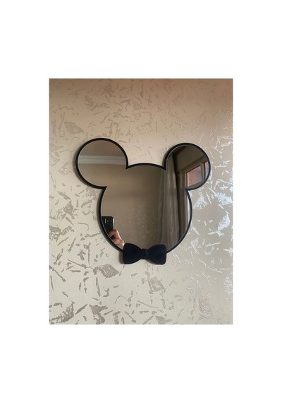 Kk Swords Mickey Mouse Figürlü Çocuk Odası Dekoratif Pleksi Ayna Siyah
