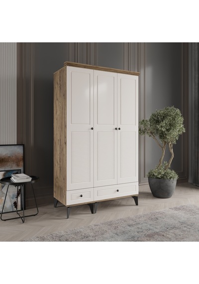 Beenal Nisa 3 Kapaklı Gardırop Dolap 120cm Atlantik Çam-Aytaşı