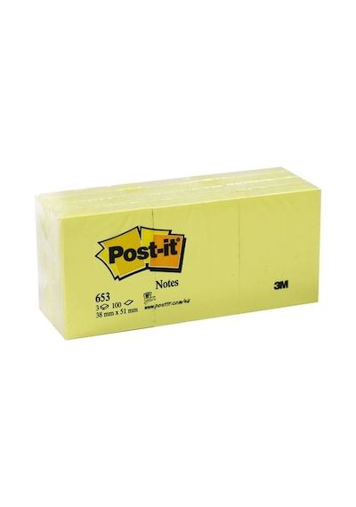 3M 653 38x51 Postit 3 Lü Ambalaj