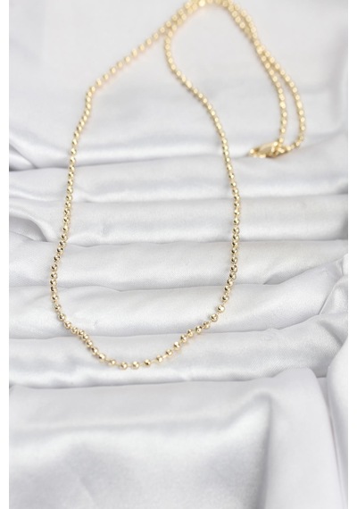 Cm 14k Gold Renk Top Zincirli Model 60 Cm Kadın Kolye Altın - Beyaz 19832941