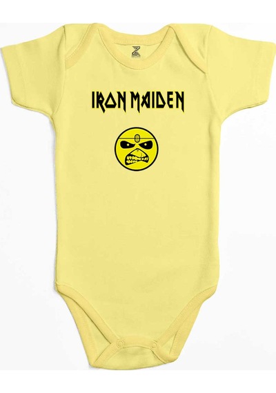 Zepplin Giyim Iron Maiden Face Ekru Bebek Body Zıbın