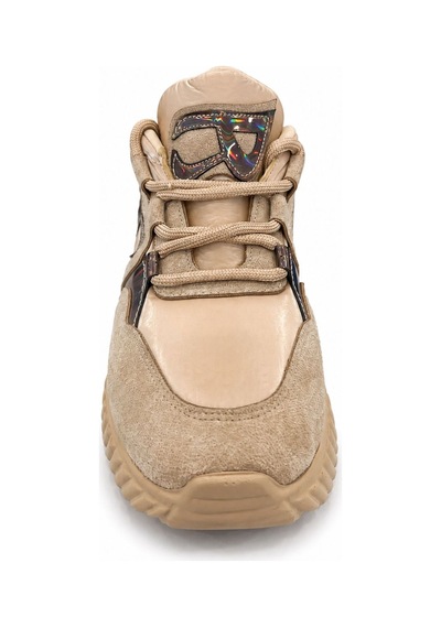 Papucumun Dünyası Kadın Modern Chunky Taban Yumuşak İç Yapılı Günlük Sneaker Bej