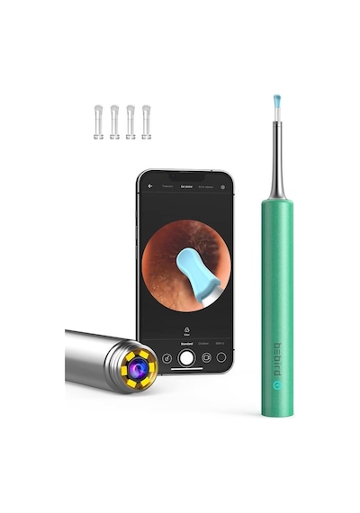 Bebırd T5 3mp Kamera 3.5mm Lens Şarjlı Wıfı Görüntülü Kulak Temizleyici Yeşil Renk