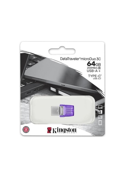 Kingston Dtduo3cg3 64gb Datatraveler Microduo 3c 200mb S Dual Usb A Usb C Flash Bellek