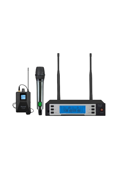 Roof R-2200 Uhf 1 El + 1 Yaka Kablosuz Telsiz Mikrofon Seti