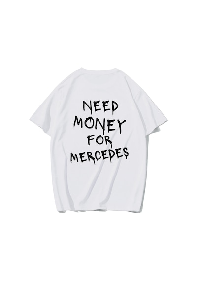 Brz Collectıon Brz Collection Unisex Oversize Mercedes Need Money For Mercedes T-shirt Beyaz