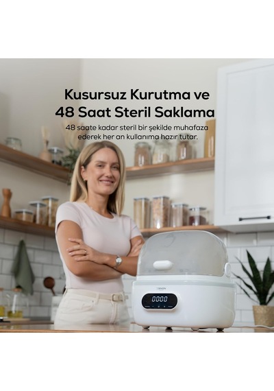 Çok Fonksiyonlu Buharlı Sterilizatör Biberon Emzik Sterilizatörü Meyve Kurutma Mama Isıtma X1001
