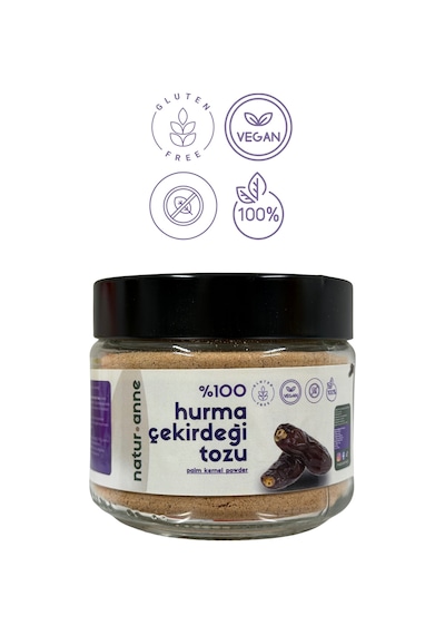 Hurma Çekirdeği Tozu 150 G Cam Kavanoz - Doğal , Katkısız , Koruyucusuz , Premium
