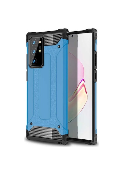 Kilifone - Samsung Uyumlu Galaxy Note 20 Ultra - Kılıf Çift Katman Zırh Tank Crash Military Kapak - Mavi