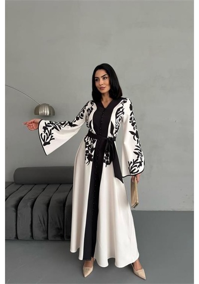 Neşeli Butik Kadın Atlas Kumaş Düğme Detaylı Elbise Nbms2507 Siyah