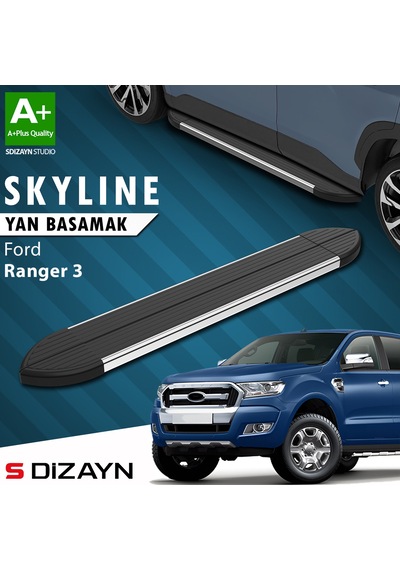 S-dizayn Ford Ranger 3 Skyline Krom Yan Basamak 203 Cm 2012-2022 A+ Kalite