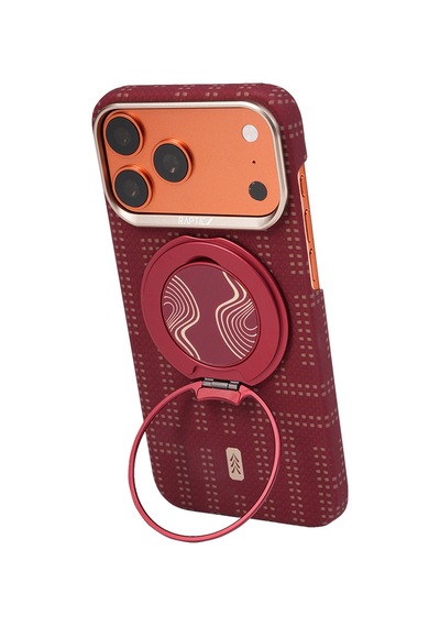 Apple Uyumlu iPhone 17 Pro Max Kılıf M-safe Şarj Özellikli Raptic Aramid Skin Serisi Kapak Kırmızı Kırmızı