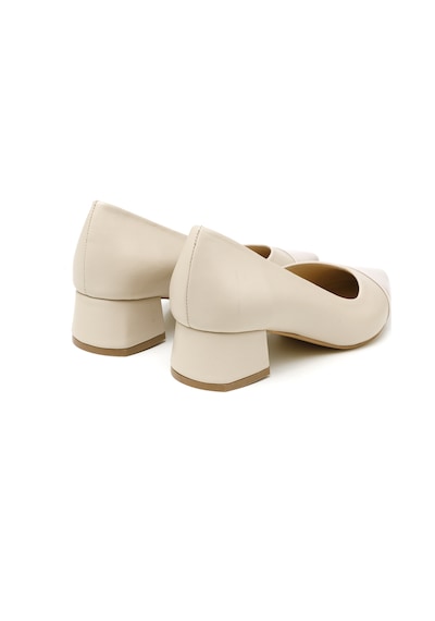 Topuklu/ Stiletto Kadın Rc-4006 Deriden Krem Krem