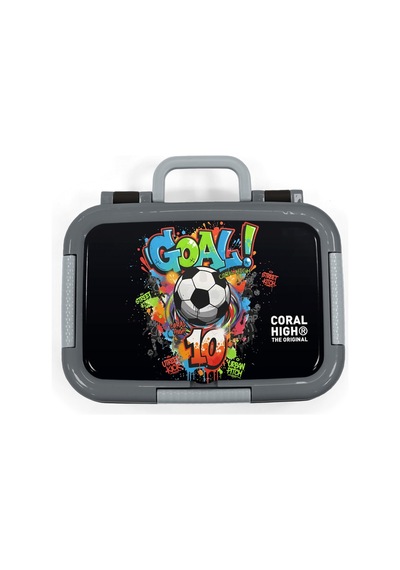 Coral High Kids Siyah Goal Desenli Paslanmaz Çelik Beslenme Kabı 39153 Siyah - Gri