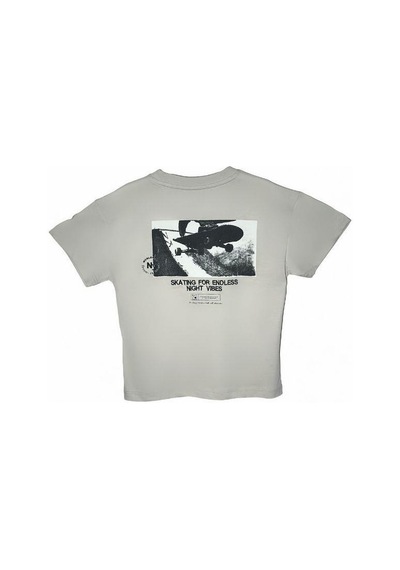 Jack Lions Erkek Bebek Pamuklu Sırtı Baskılı Skate T-shirt-15702 Taş