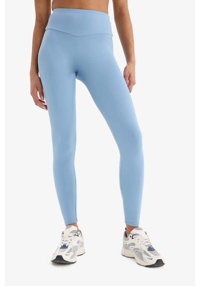 DeFactoFit Yüksek Bel Beli Saran Esnek Basic Düz Sporcu Tayt B4147AX25SPBE299 Mavi