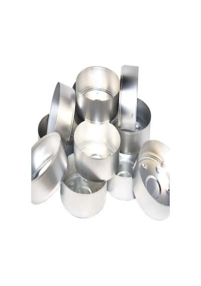 50 Adet Boş Alüminyum Tealight Mum Kabı Maxi Boy 5,5 1,8 Cm Beyaz