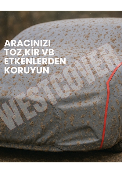 Ford Transit Connect Cargo Van Uyumlu Kırmızı Dikişli-gri Oto Branda,çadırı