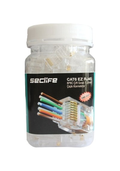 Seclife Snw-7025p Cat6 8p8c Çift Sıralı 100 Ad. Rj45 Konnektör