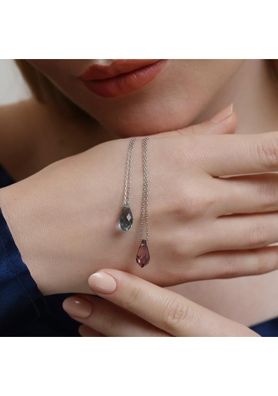 Madam Matmazel Swarovski Kristal Renkli Taşlı Gümüş Kadın Kolye,925 Ayar Gerçek Gümüş, Rodyum Kaplama Madam Matmazel Swarovski Kristal Renkli Taşlı Gümüş Kadın Kolye,925 Ayar Gerçek Gümüş, Rodyum Kaplama