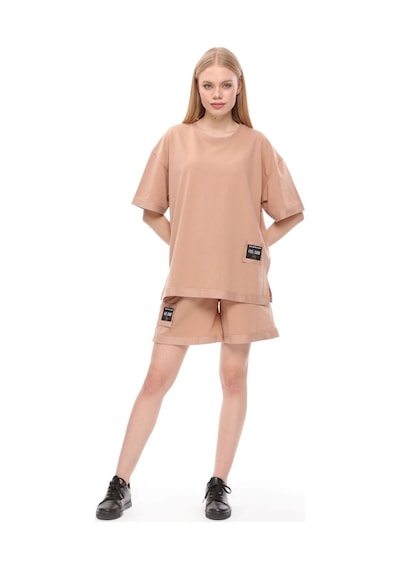 Hgfashion İkili Şort Tişört Takımı Kahverengi