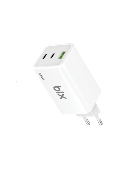Bix Bx3p101g 100w Gan Üçlü Portlu Pd Pps Destekli Usb-c Usb-a Hızlı Şarj Adaptörü Laptop Telefon Uyumlu Beyaz
