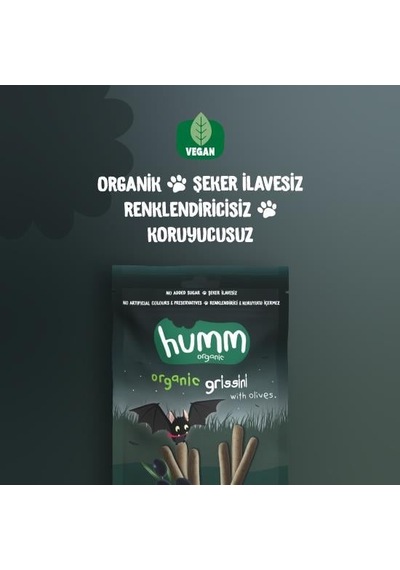 Humm Organik Vegan Zeytinli Grissini 55 Gr
