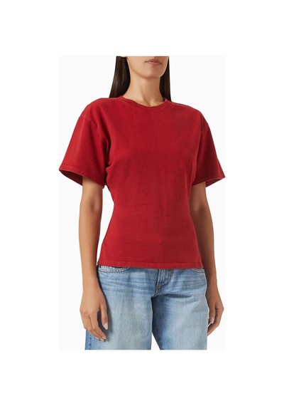 Banana Cici Eero Cinched T-shirt - Beyaz - Pamuklu Premium Kumaş İle Şık Tasarım Kırmızı
