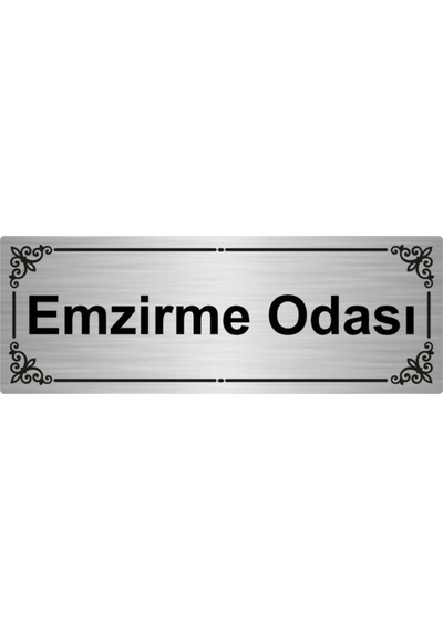 Emzirme Odası 7x20cm Gümüş Renk Metal Yönlendirme Levhası