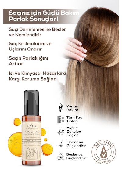 Pxel Argan Yağlı Saç Onarıcı Serum 75 ML
