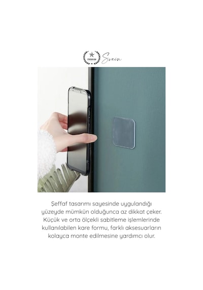 Çifttaraflıbant 4x4 Cm Şeffaf Nano Bant Çift Taraflı Güçlü Yapışkan Su Geçirmez Çivi Gerektirmeyen