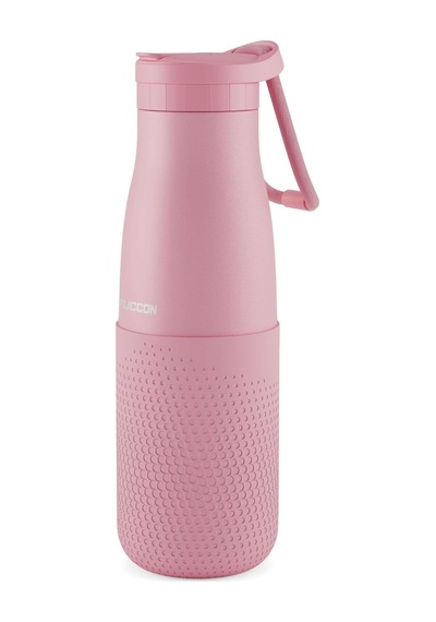 Pembe 500 Ml Çelik Okul Matarası - Silikon Gövdeli Nokta Çelik Termos - 50025 Diğer