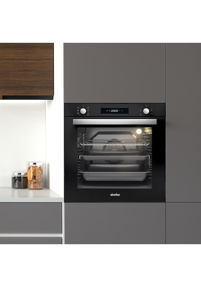 Simfer 7381 8 Fonksiyon Ankastre Fırın Siyah Cam Power Turbo Dijital