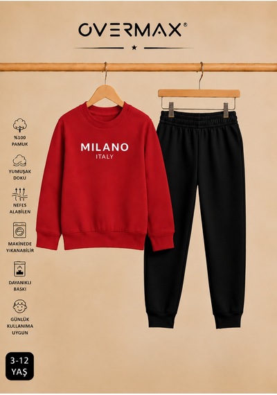 Overmax Milano Baskılı Çocuk Kapüşonsuz Sweatshirt Eşofman Takımı 3-12 Yaş Kırmızı Üst-siyah Alt - 918973686 Kırmızı Üst-siyah Alt Overmax Milano Baskılı Çocuk Kapüşonsuz Sweatshirt Eşofman Takımı 3-12 Yaş Kırmızı Üst-siyah Alt - 918973686 Kırmızı Üst-siyah Alt