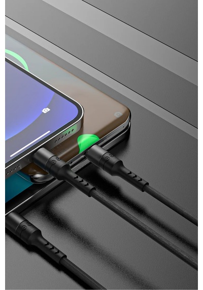 Ven-dens Vd-dca01 3 Ü 1 Arada Şarj Ve Veri Kablosu, Type-c Micro Usb Lightning Uçlu, 2,5 A, Siyah