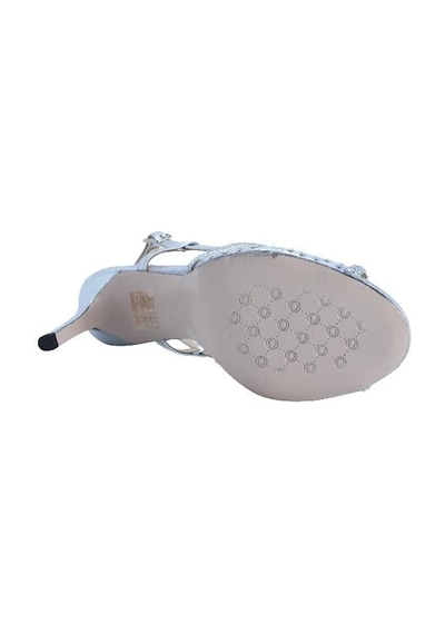 Poletto Hakiki Deri /tekstil Gumus Sandalet Gece/abiye 380 33-2176 Gumus Gümüş