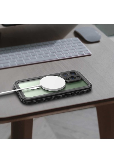 Ardemix Apple iPhone 14 Pro Uyumlu 1-1 Su Geçirmez Kılıf-siyah Siyah