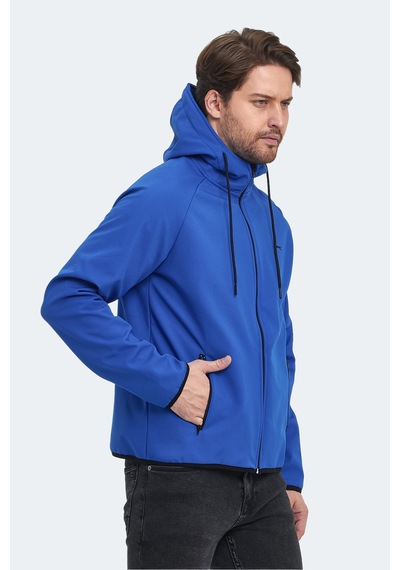 Slazenger Rangı Erkek Kapüşonlu Saks Mavi Mont & Kaban Saks Mavi