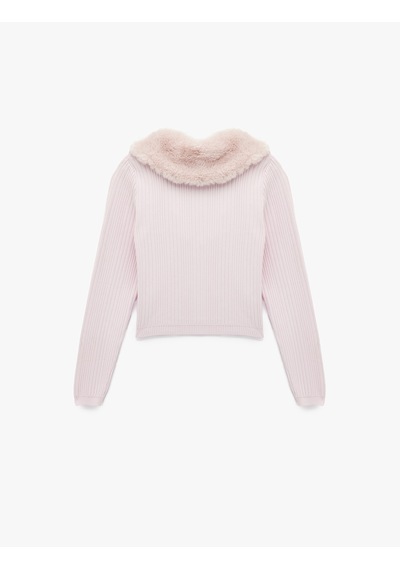 Koton Suni Kürklü Yaka Fiyonklu Bağlama Detaylı Slim Fit Crop Triko Hırka Pembe 6wal90074ht Gül Koton Suni Kürklü Yaka Fiyonklu Bağlama Detaylı Slim Fit Crop Triko Hırka Pembe 6wal90074ht Gül