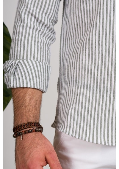 Modtime Slimfit Gofre Kumaş Pamuklu Yazlık Erkek Gömlek