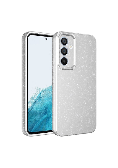 Techaks Galaxy Uyumlu A35 Kılıf Kamera Korumalı Simli Lüks Zore Koton Kapak - Beyaz Beyaz