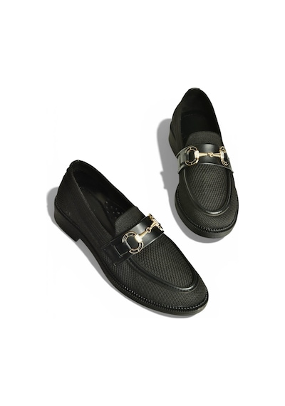Fox Shoes Y330722104 Siyah Triko Kumaş Toka Detaylı Günlük Kadın Ayakkabı Siyah