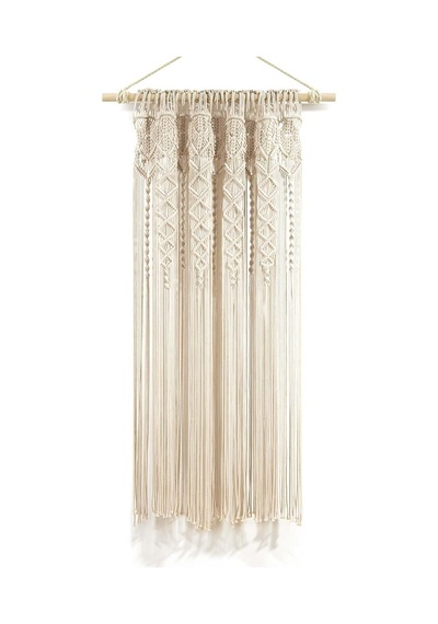 Boho Makrome Dokulu Pamuk Pencere Perdesi/oda Bölücü/kapı/duvar Dekoru, 160 Cm U X 101 Cm G, Nötr Diğer