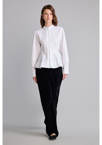 Defacto Fitted Hakim Yaka Peplum Poplin Uzun Kollu Gömlek I8193ax26auwt79 Beyaz-wt79