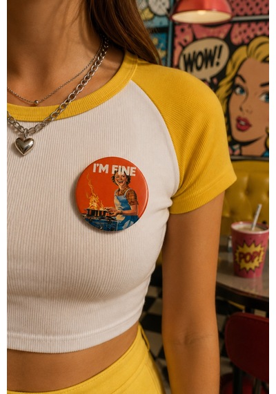 Mashspot 4 Lü Retro Pop Art Rozet Seti 58 Mm Renkli Vintage Tasarım 2 Çanta Ceket Aksesuar Rozet Çok Renkli