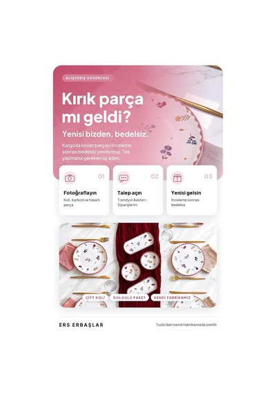 Flora Lüx Seramik 10 Parça 6 Kişilik Kahvaltı Takımı Seti Diğer